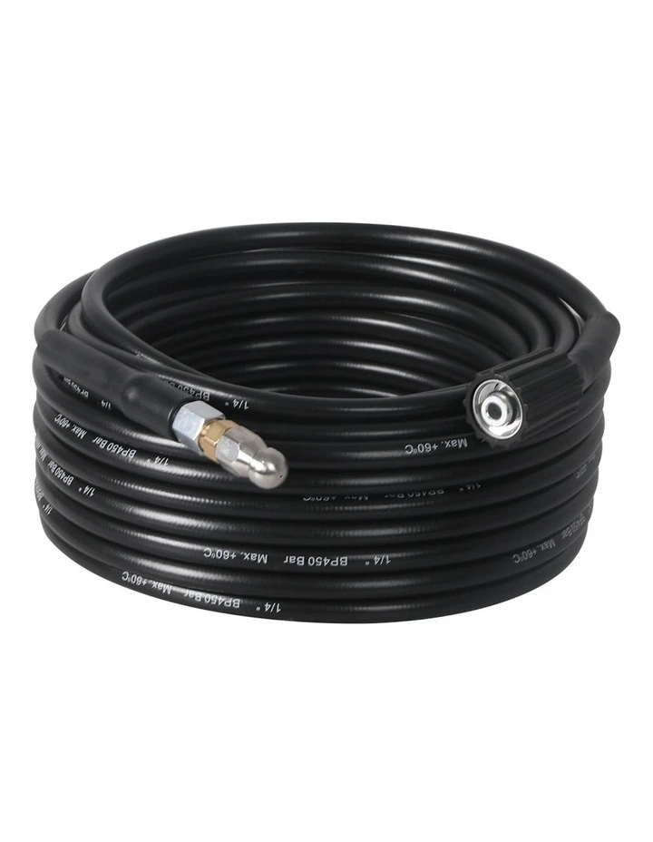 High Pressure Hose 20M with Drain Cleaner Head 22M in Black image 1