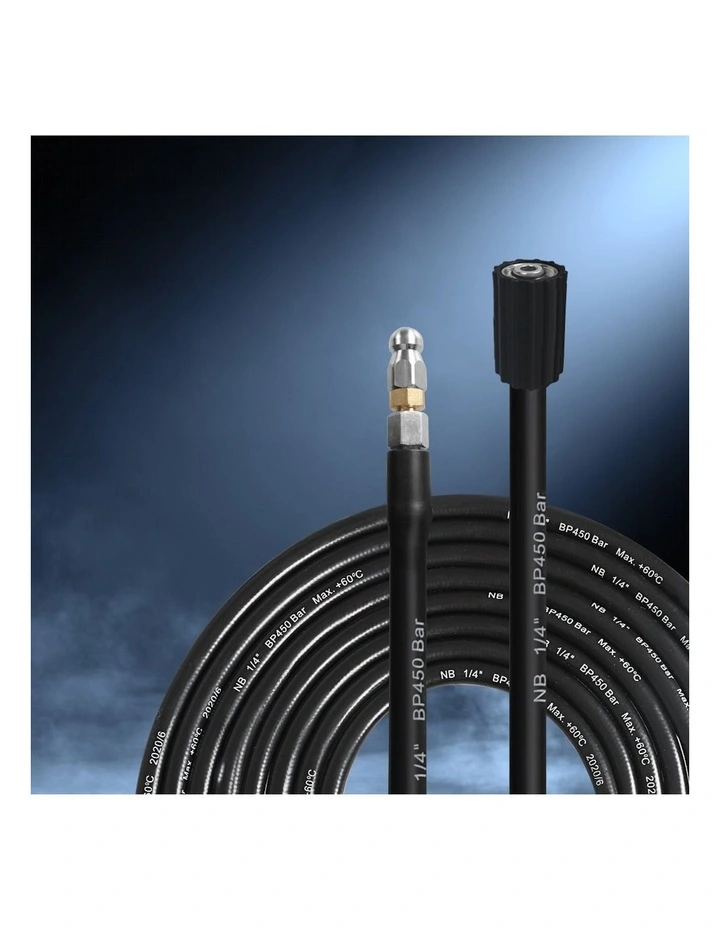 High Pressure Hose 20M with Drain Cleaner Head 22M in Black image 7