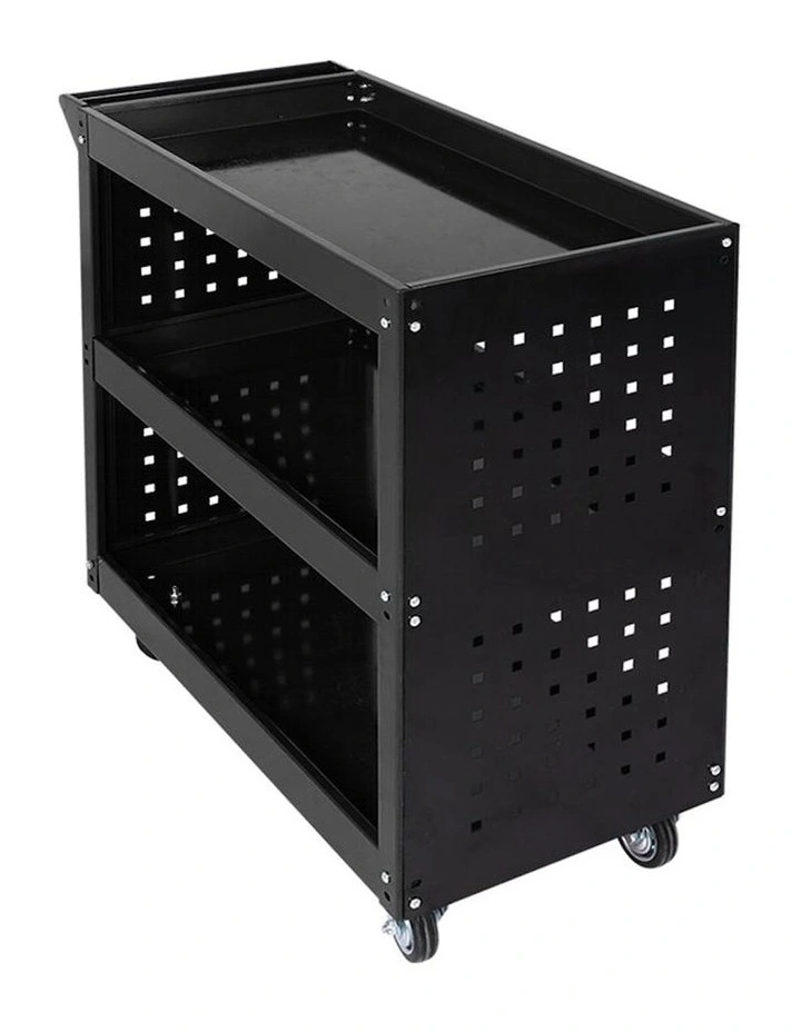 Tool Trolley Cart 3Tier Toolbox Workshop Garage Organizer 150kg in Black image 2