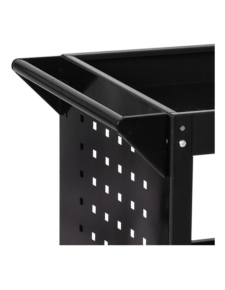 Tool Trolley Cart 3Tier Toolbox Workshop Garage Organizer 150kg in Black image 6