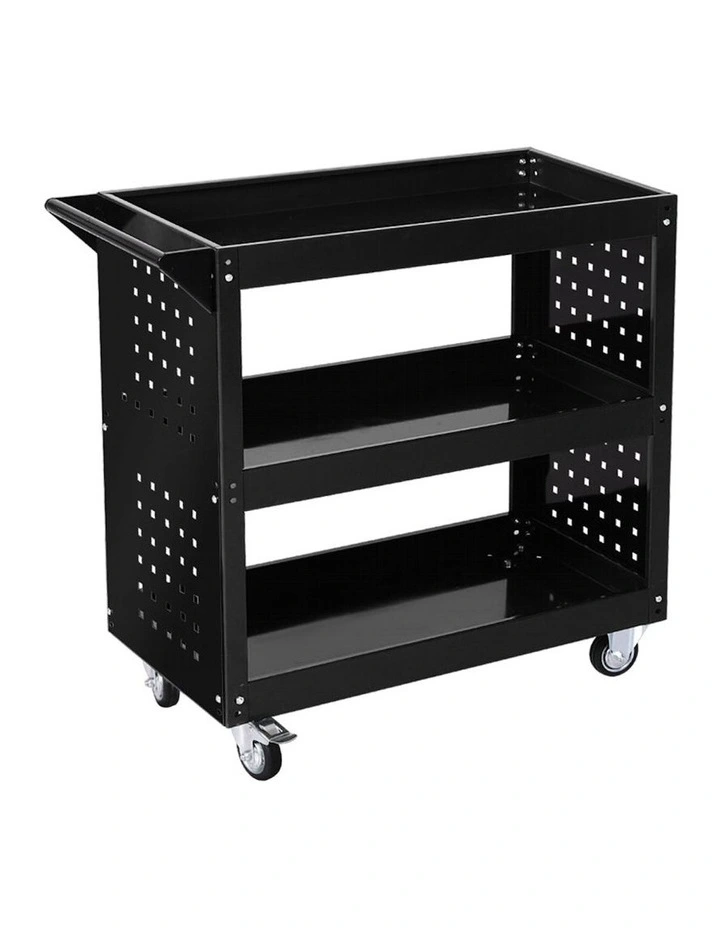 Tool Trolley Cart Workshop Storage Portable Organizer 150kg in Black image 1