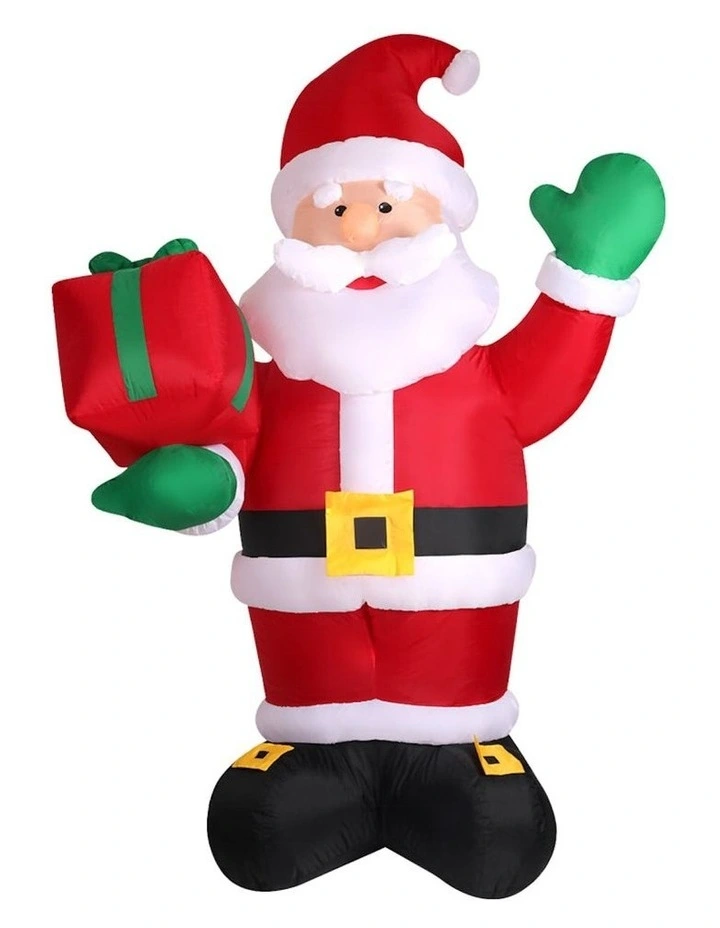 Inflatable Christmas Outdoor Decorations Santa LED Lights image 1