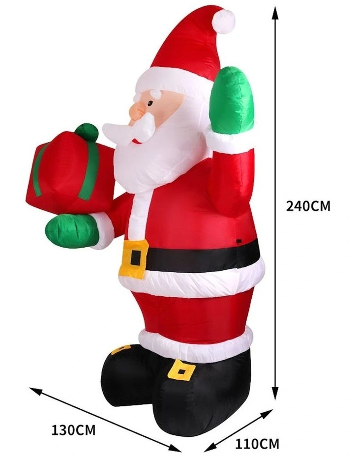 Inflatable Christmas Outdoor Decorations Santa LED Lights image 3