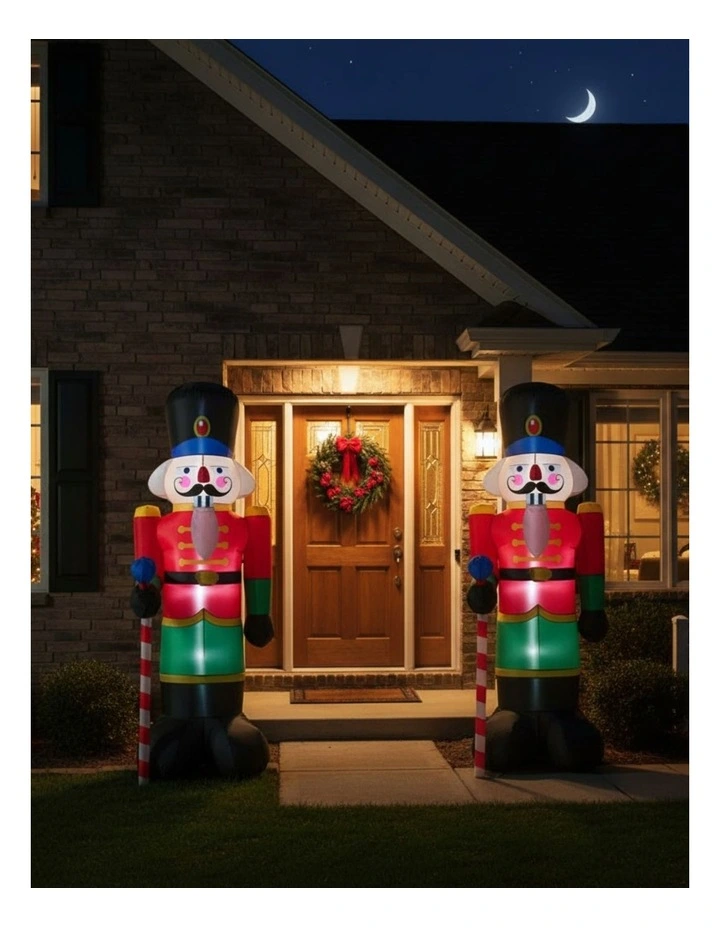 Inflatable Christmas Decorations Nutcracker 2.4M LED Lights image 2