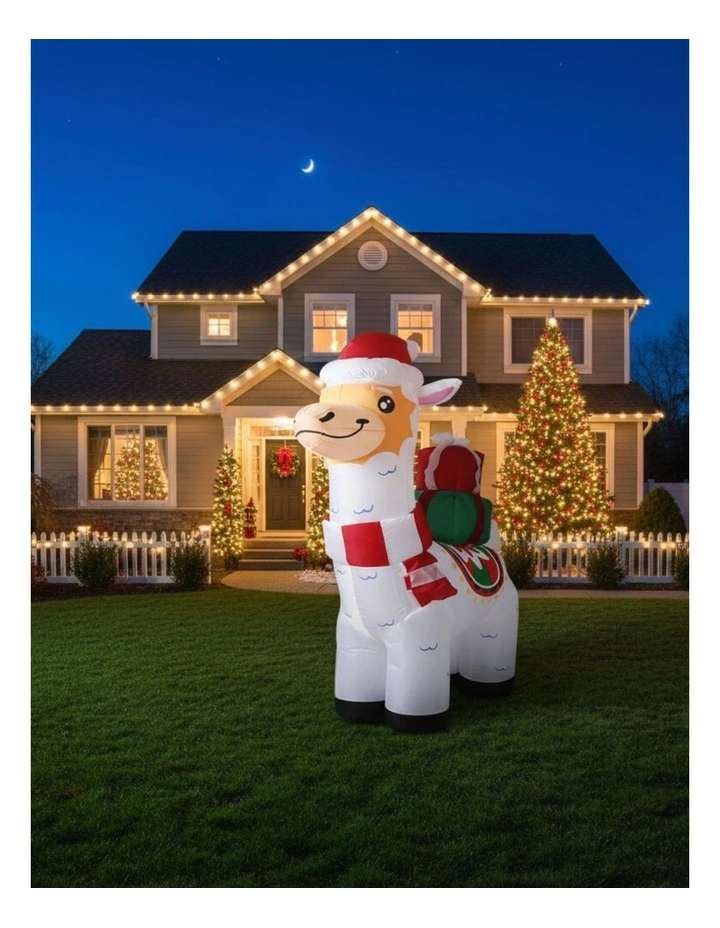 Inflatable Christmas Decorations Xmas Alpaca 1.8M LED Lights image 2