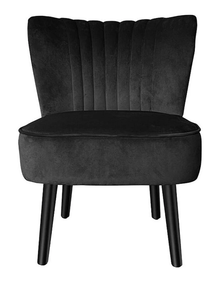 Velvet Accent Chair in Black image 2