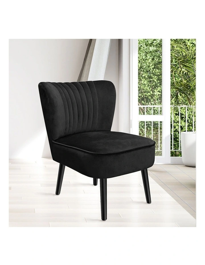 Velvet Accent Chair in Black image 7