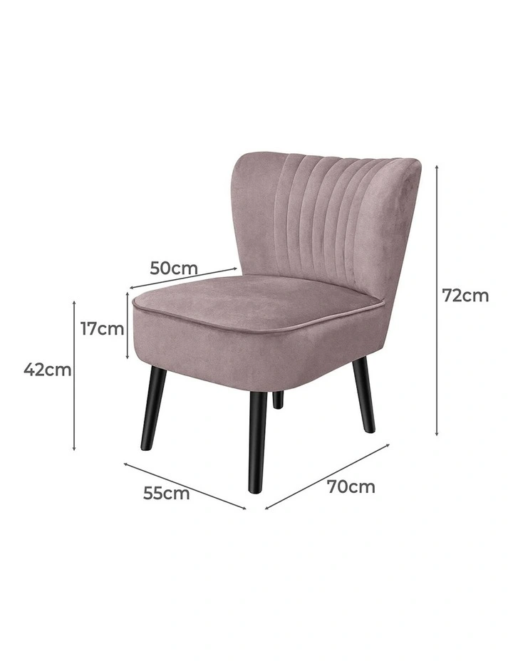 Velvet Accent Chair in Pink image 3