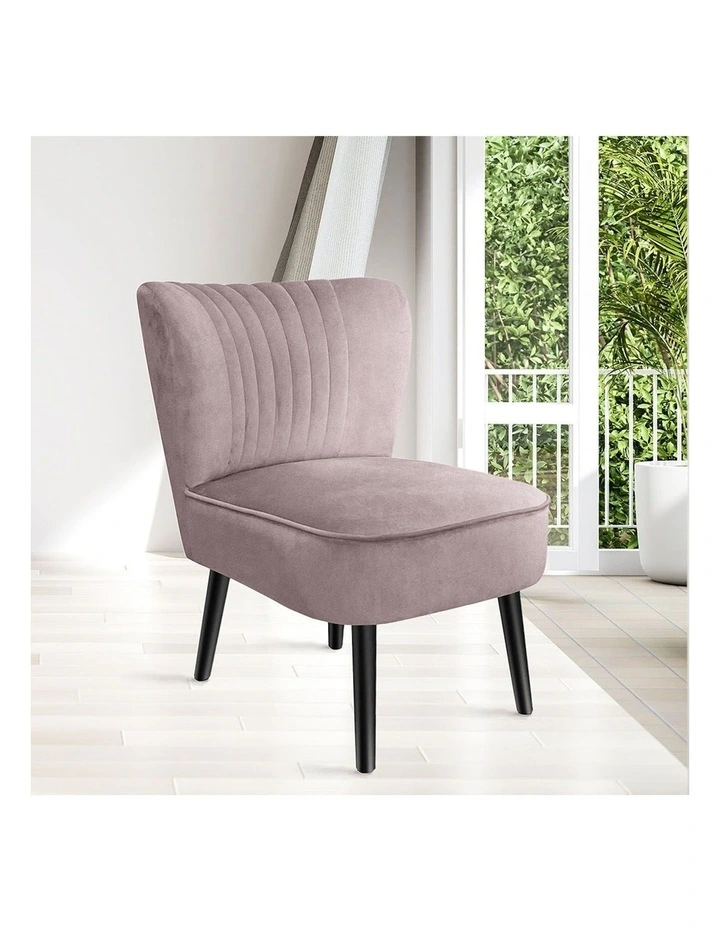 Velvet Accent Chair in Pink image 7