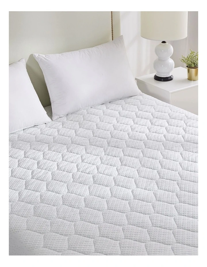 Waterproof Topper Bamboo Mattress Protector Single in White image 1