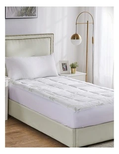 Bamboo Pillowtop Single Mattress Topper in White