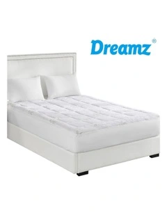 Bamboo Pillowtop Single Mattress Topper in White