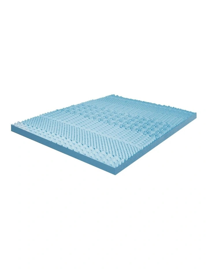 Removable Cover Memory Foam King Single Mattress Topper 7-Zone 5cm in Blue image 1