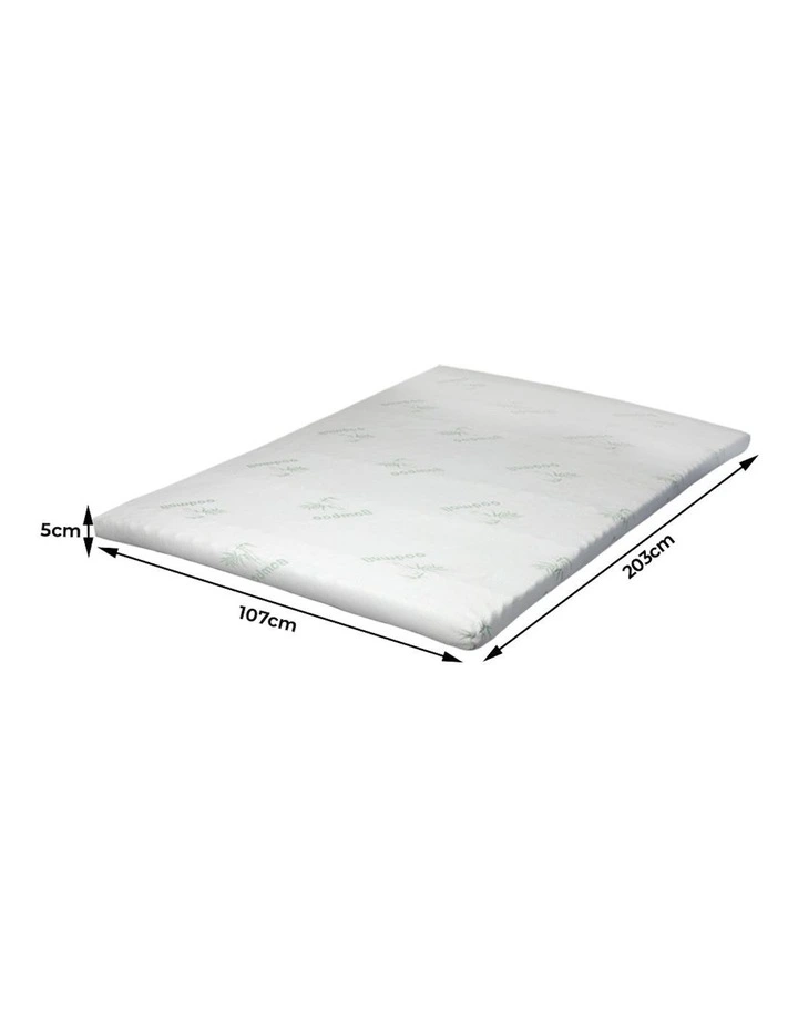 Removable Cover Memory Foam King Single Mattress Topper 7-Zone 5cm in Blue image 3