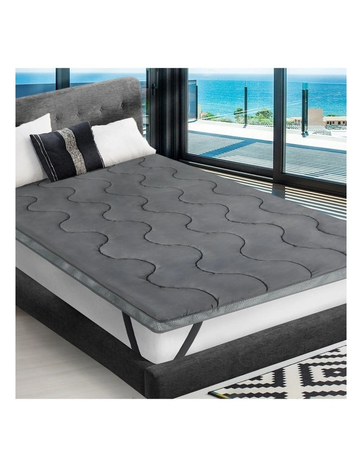 Pillowtop Single Cover Mattress Topper in Charcoal image 7