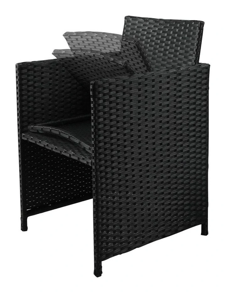 Outdoor Table Chair Set Patio Furniture Dining Setting Garden Lounge 9 Pieces in Black image 6