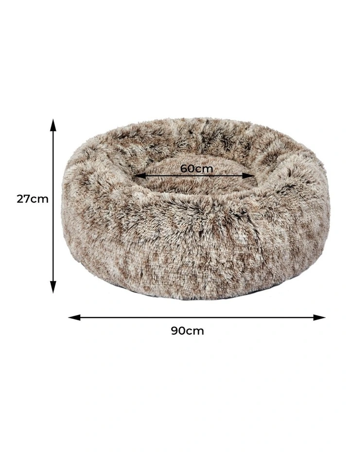 Calming Bed Soft Warm Kennel Cave Replaceable Cover L in Coffee image 2