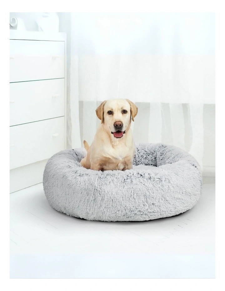 Soft Plush Kennel Pet Calming Bed Replaceable Cover M in Charcoal image 2