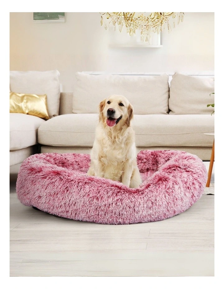 Soft Plush Kennel Calming Bed Nest Replaceable Cover XL in Pink image 2