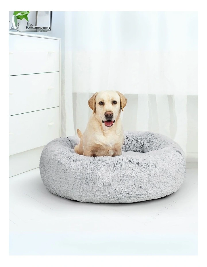 Soft Plush Kennel Calming Bed Replaceable Cover XXL in Grey image 2