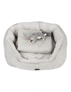 Quilted Blanket and Queaky Toy with Pet Bed Set XL in Beige