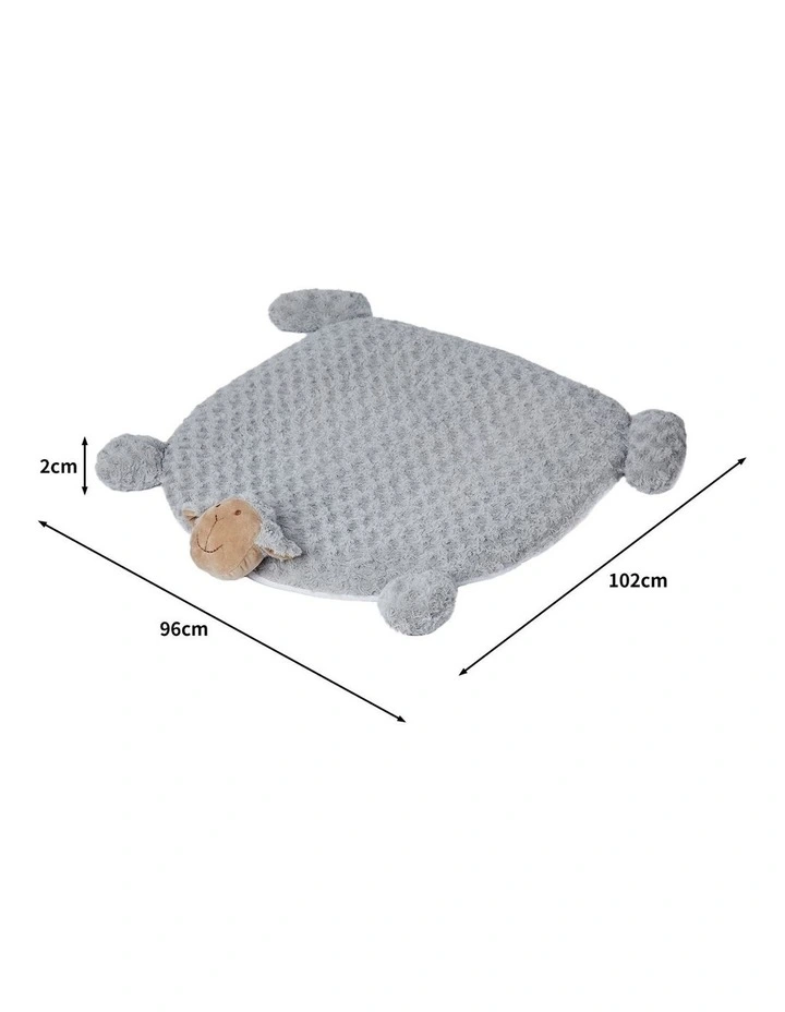 Cushion Puppy Kennel Mat Pet Calming Bed with Squeaky Toys in Grey image 3