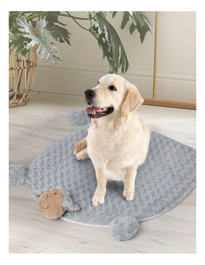 Cushion Puppy Kennel Mat Pet Calming Bed with Squeaky Toys in Grey image 7