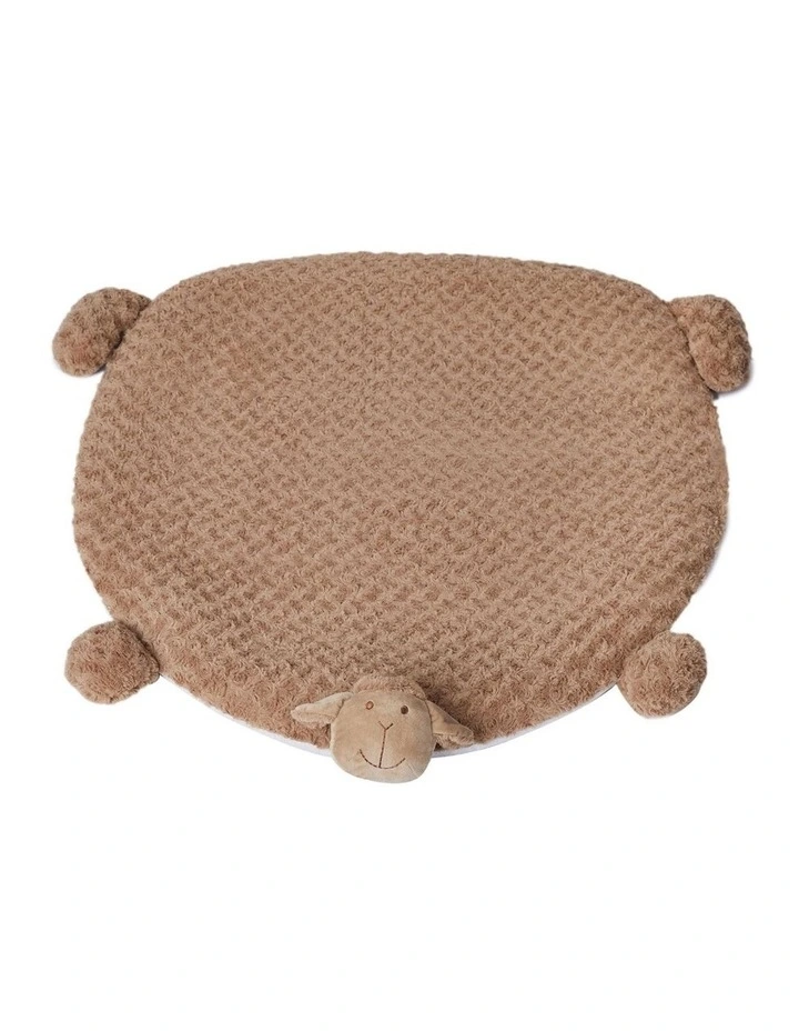 Cushion Puppy Kennel Mat Pet Calming Bed with Dog Squeaky Toys in Tan image 1