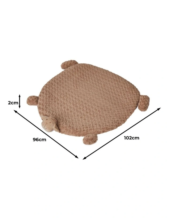 Cushion Puppy Kennel Mat Pet Calming Bed with Dog Squeaky Toys in Tan image 3