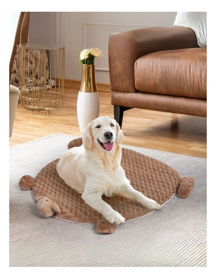 Cushion Puppy Kennel Calming Beds in Tan image 2