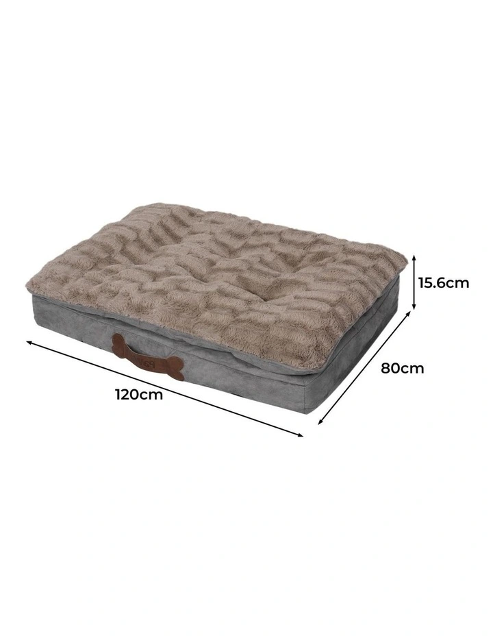 Washable Orthopedic Memory Foam Pet Calming Bed XL in Khaki image 3