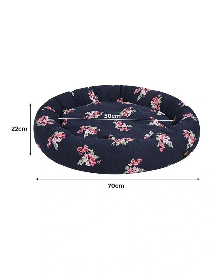 Washable Round Pet Kennel Calming Bed Large in Multi image 3