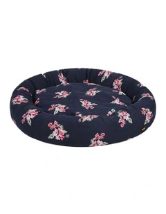 Washable Portable Round Kennel Pet Calming Bed M in Navy