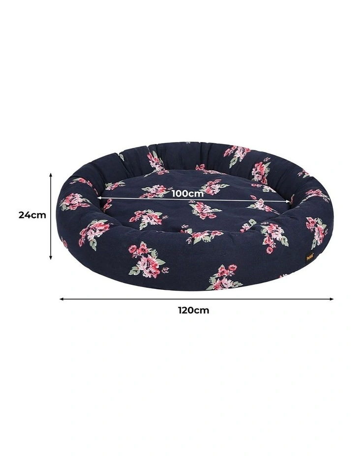 Washable Portable Round Kennel Pet Calming Bed XXXL in Navy image 3