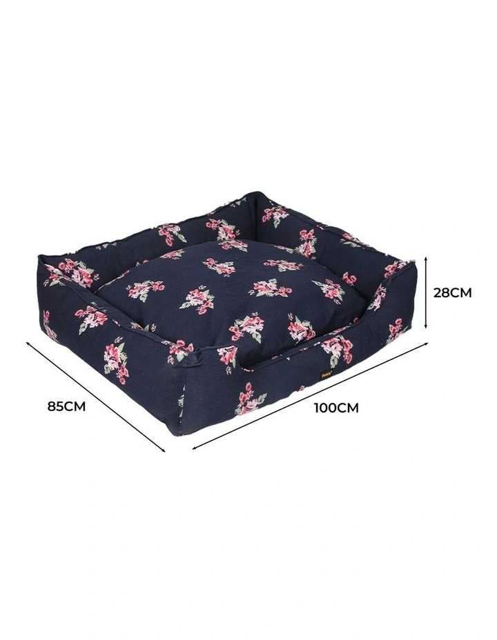 Double-Sided Cushion Pet Bed with Removable Washable Cover XXL in Navy image 3