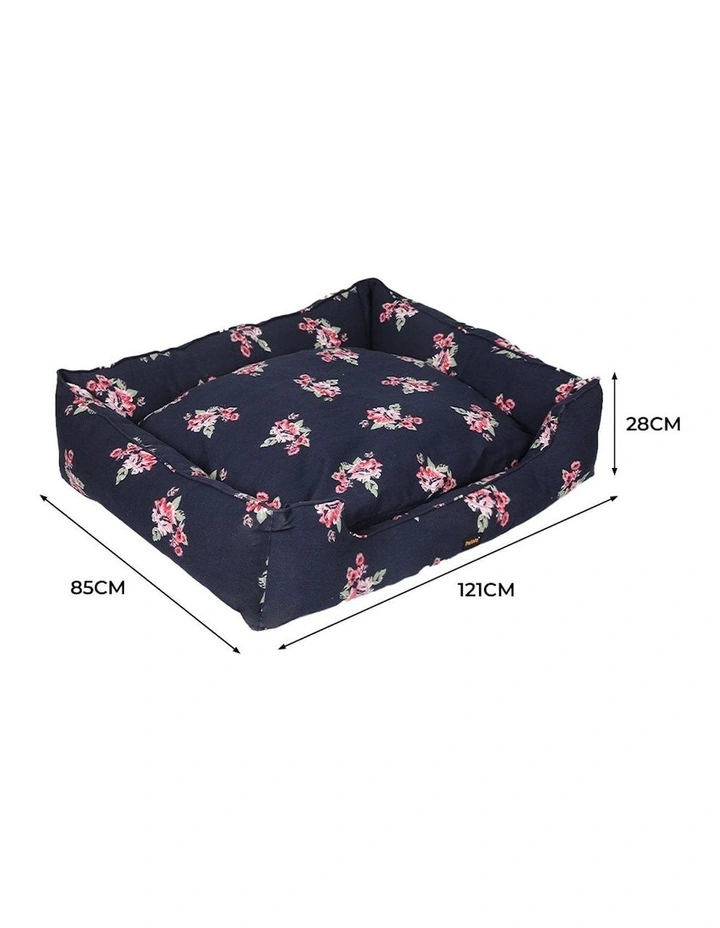 Washable Removable Cover with Double-Sided Cushion Calming Pet Bed XXXL in Navy image 3