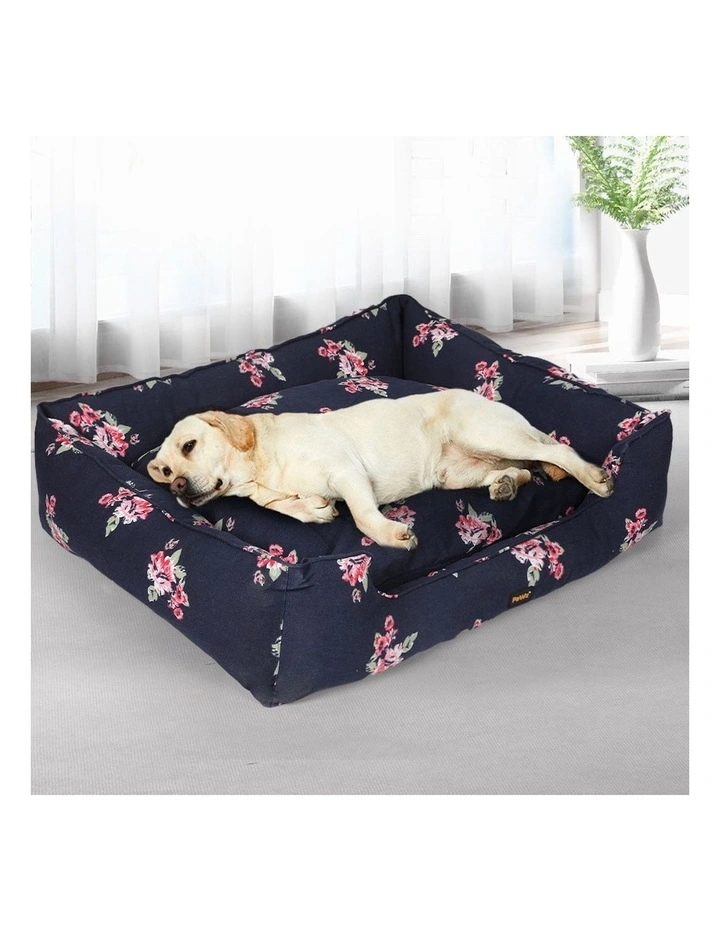 Washable Removable Cover with Double-Sided Cushion Calming Pet Bed XXXL in Navy image 7