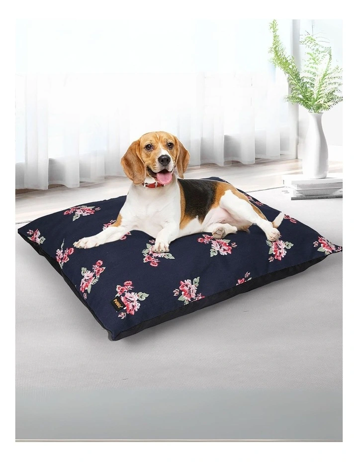 Washable Removable Cover with Calming Cushioned Bed Large in Navy image 2