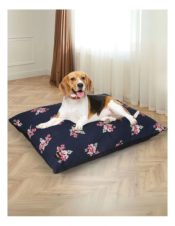 Washable Removable Cover Cushion Calming Pet Bed M in Navy image 2