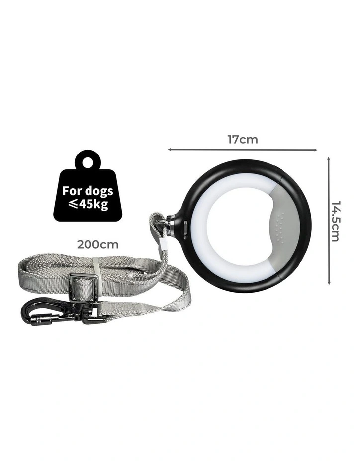 LED Pet Leash Lead Walking Rope 2m in Black image 3
