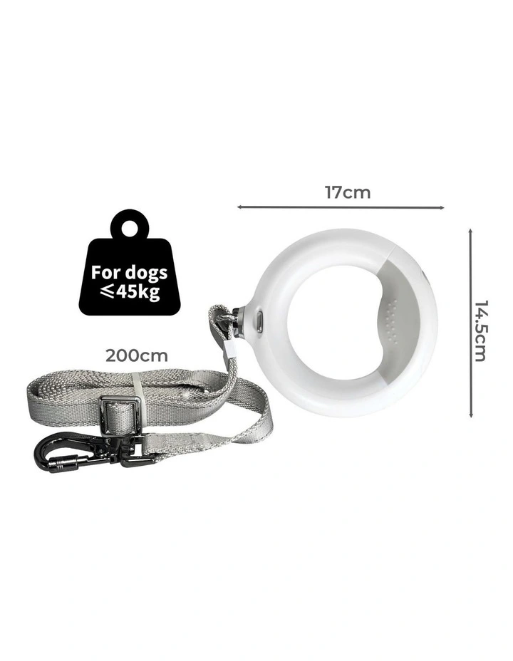 LED Pet Leash Lead Walking Rope 45kg Capacity in White image 3