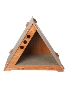 Cat Condo House Scratching Board in Brown
