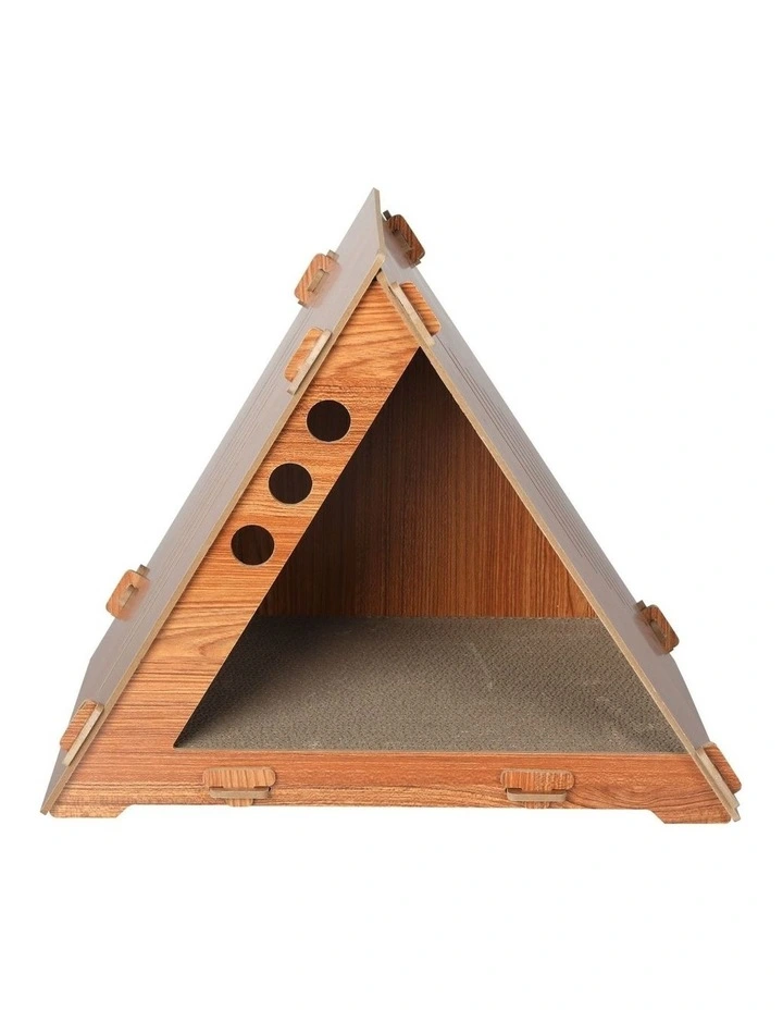 PaWz 48x35x39cm Cat Condo House Scratching Board In Brown image 1