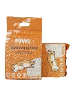 Clumping Flushable Tofu Cat Litter 2.5kg x2 in Orange