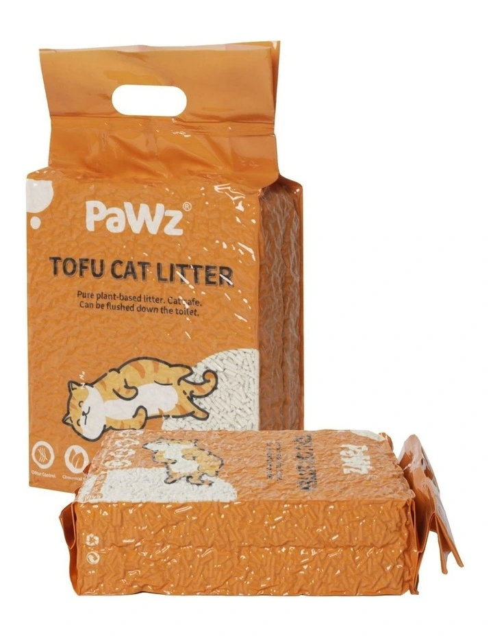 Clumping Flushable Tofu Cat Litter 2.5kg x2 in Orange image 4