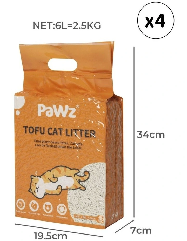 Original Clumping Flushable Tofu Cat Litter 2.5kg x4 image 3