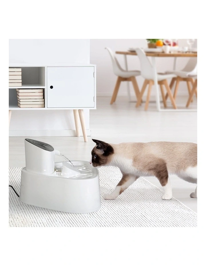 Drinking Dispenser Flowing Cycling Filter Electric Pet Water Fountain 3L in White image 7