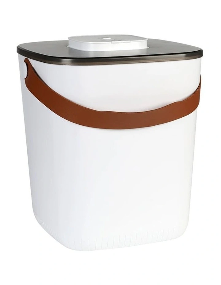 Smart Vacuum Pet Food Storage Kitchen Box Scoop Dispenser 13L in White image 2