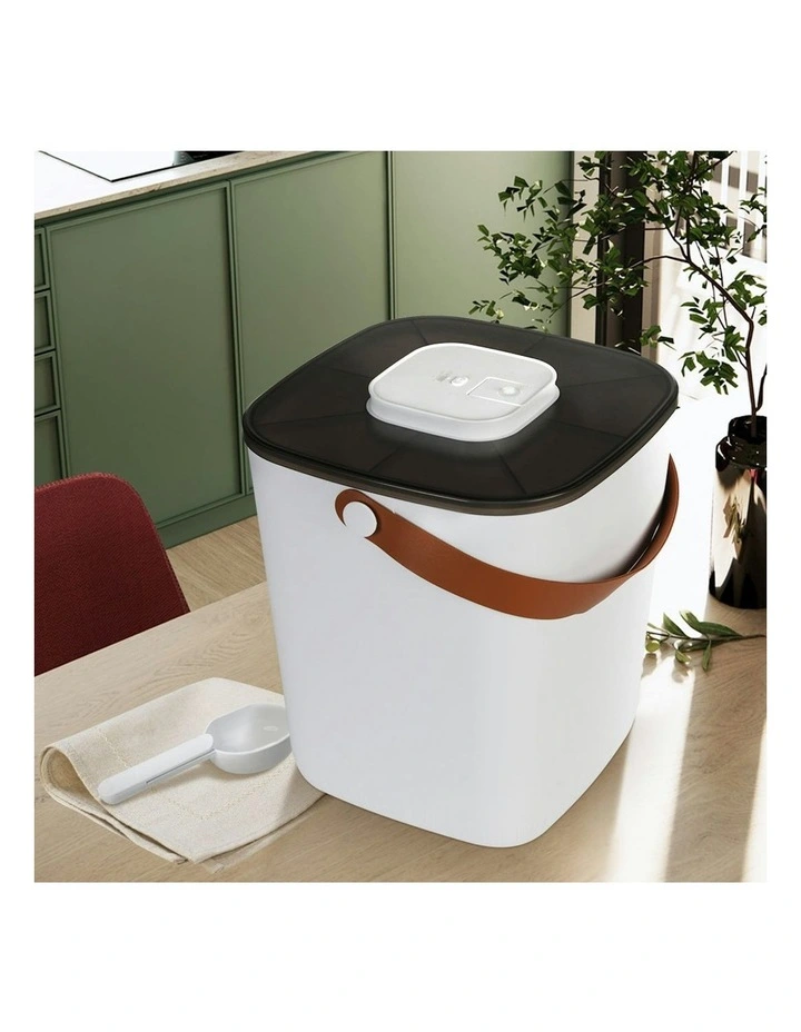 Smart Vacuum Pet Food Storage Kitchen Box Scoop Dispenser 13L in White image 7