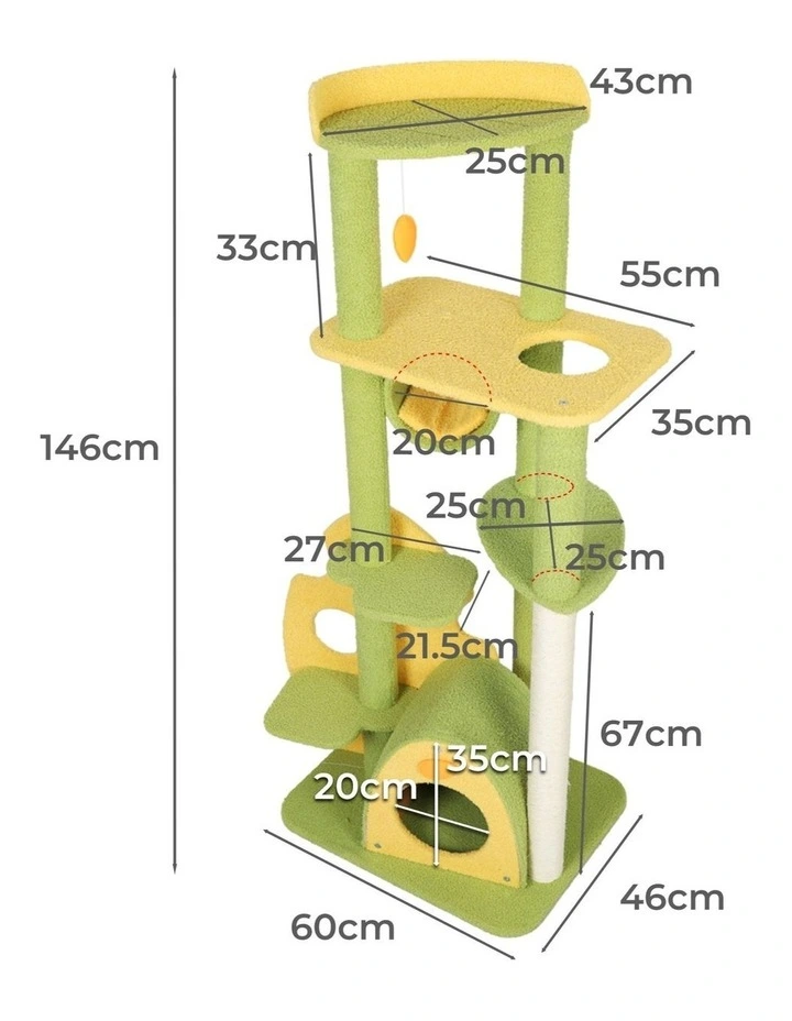 PaWz  60x46x146cm Multi Tree Kitten Furniture Condo Post Scratcher image 3